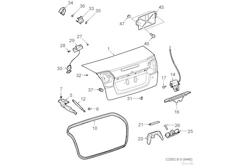 Genuine Saab Boot Lid - 32016294