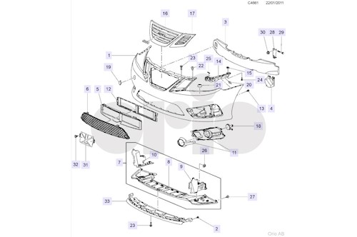 Genuine Saab Bumper Set - 32019874