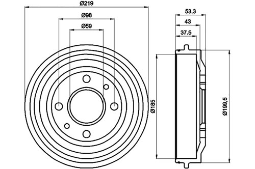 Genuine Select Brake Drum For Saab - 32053410