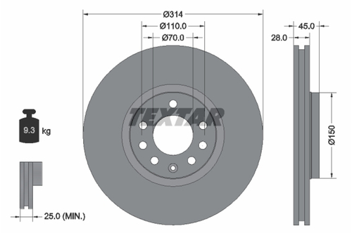 Genuine Select Brake Disc For Saab - 32070392