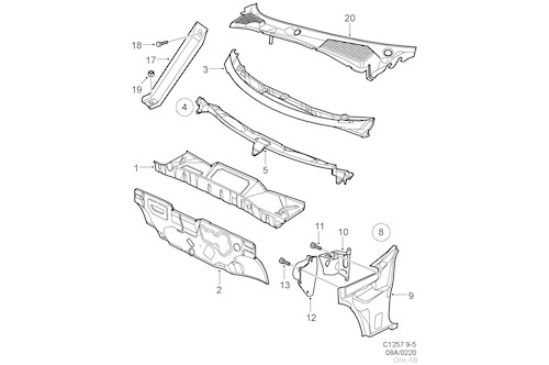 Genuine Saab Cowl Plate - 4826293