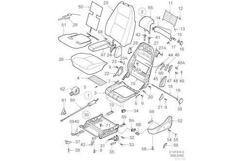 Genuine Saab Seat Chassis - 5172341