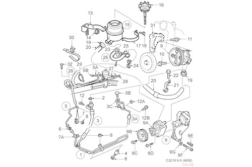 Genuine Saab Hydraulic Pump - 5231212