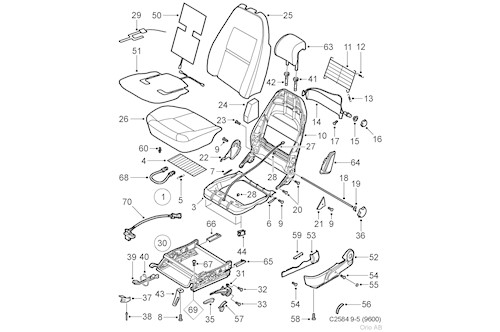 Genuine Saab Seat Chassis - 5313671