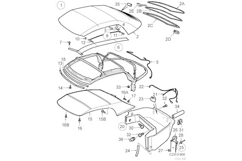 Genuine Saab Top Cloth - 5361480