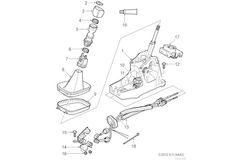 Genuine Saab Cable,Gear Sel - 55557395