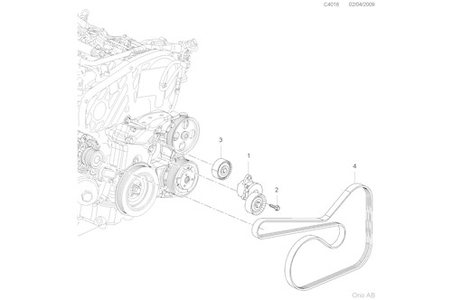 Genuine Saab Belt, V Ribbed - 55562866