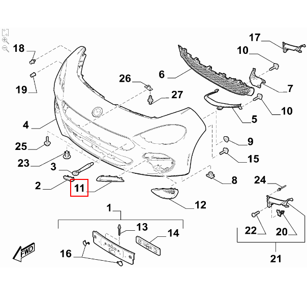 Genuine Fiat Spider Indicator Lens (RH) - 6000615419