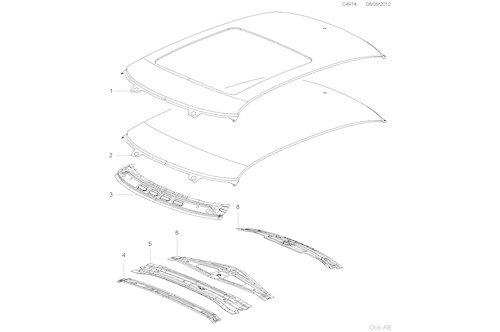 Genuine Saab Roof Bow - 93168688