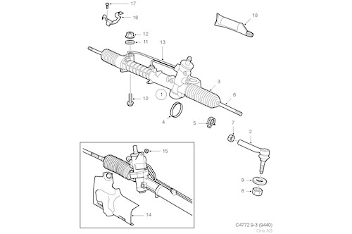 Genuine Saab Steering Gear - 93172263