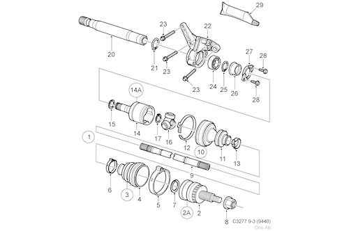 Genuine Saab C. V. Joint Kit - 93173411