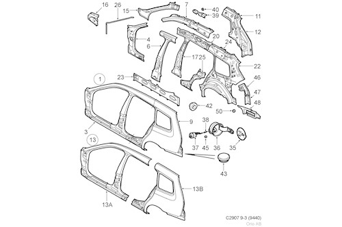 Genuine Saab Side Part - 93185808