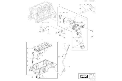 Genuine Saab Oil Filter Hous - 93186325