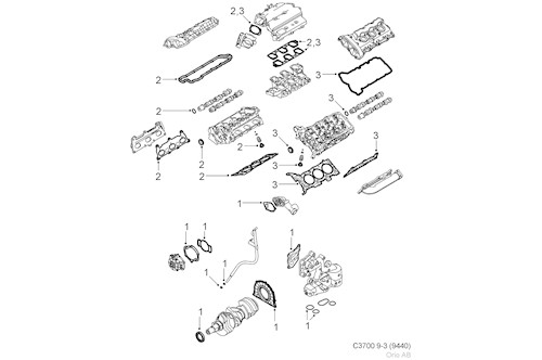 Genuine Saab Gaskets Cyl. Hd - 93186917