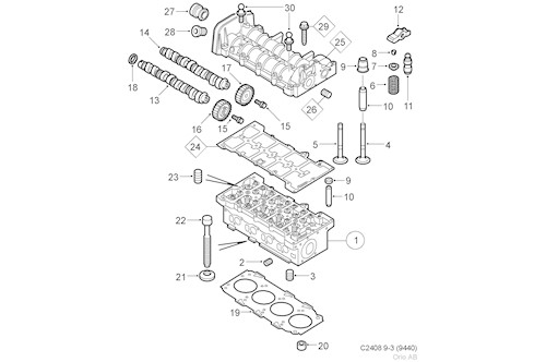 Genuine Saab Cylinder Head - 93191334