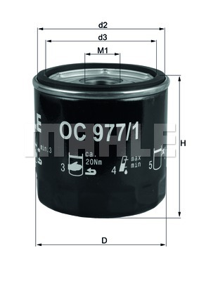 Genuine Mahle Oil Filter - OC9771